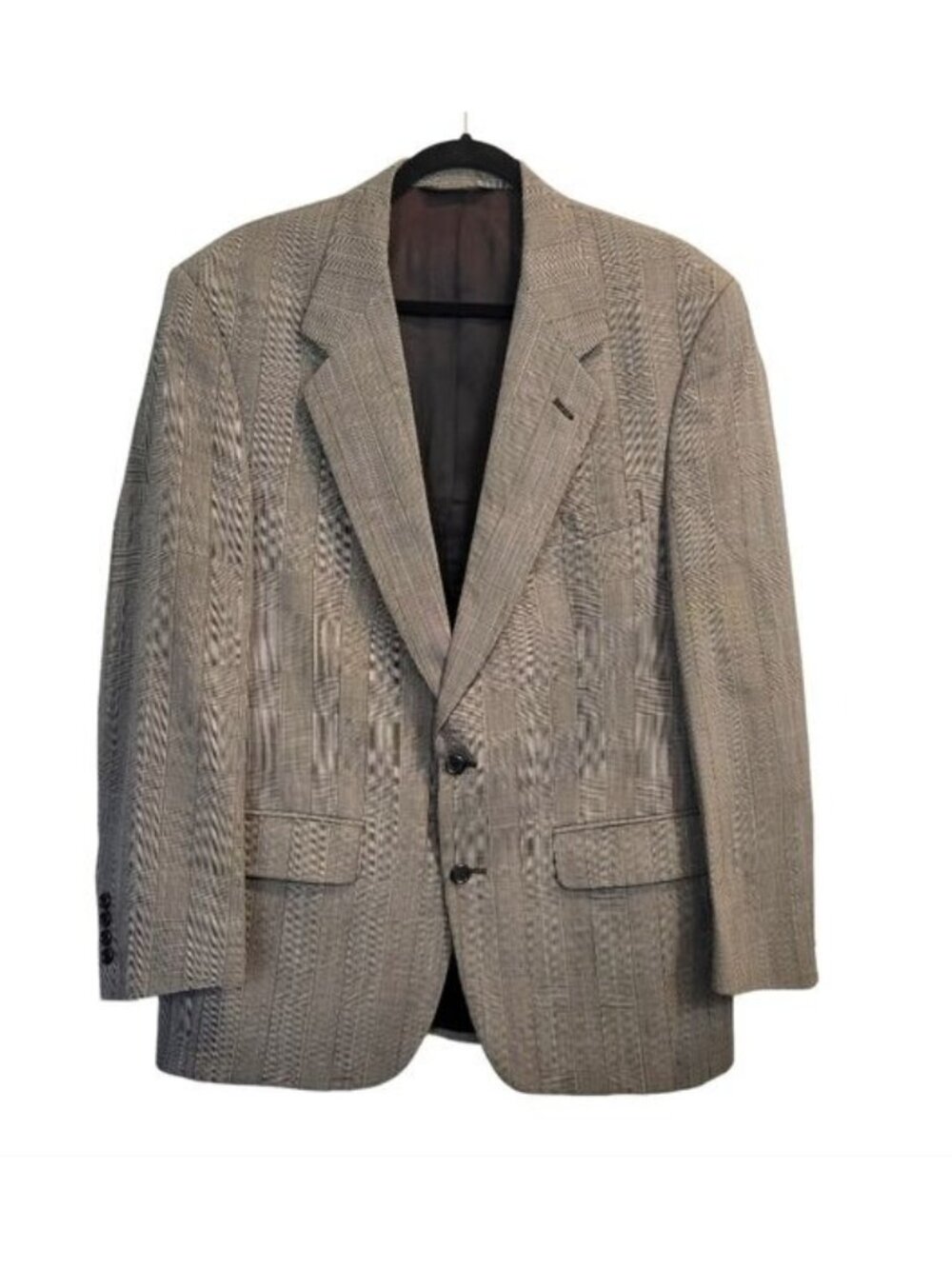 Vintage Burberrys | 100% Pure Wool Plaid Blazer Sports Jacket Black Gray